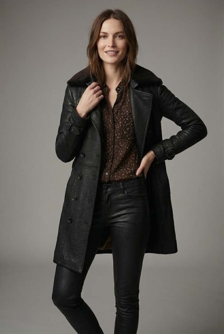 Teodora - Abrigo Elegante de cuero