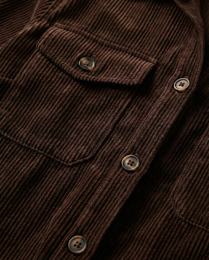 Lia - Vestido Camisero de Pana Premium