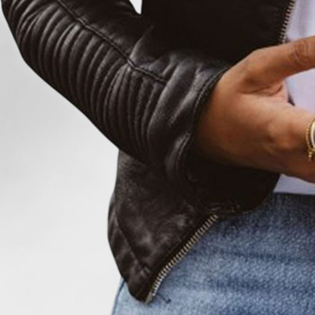 Pepa - Abrigo de cuero elegante