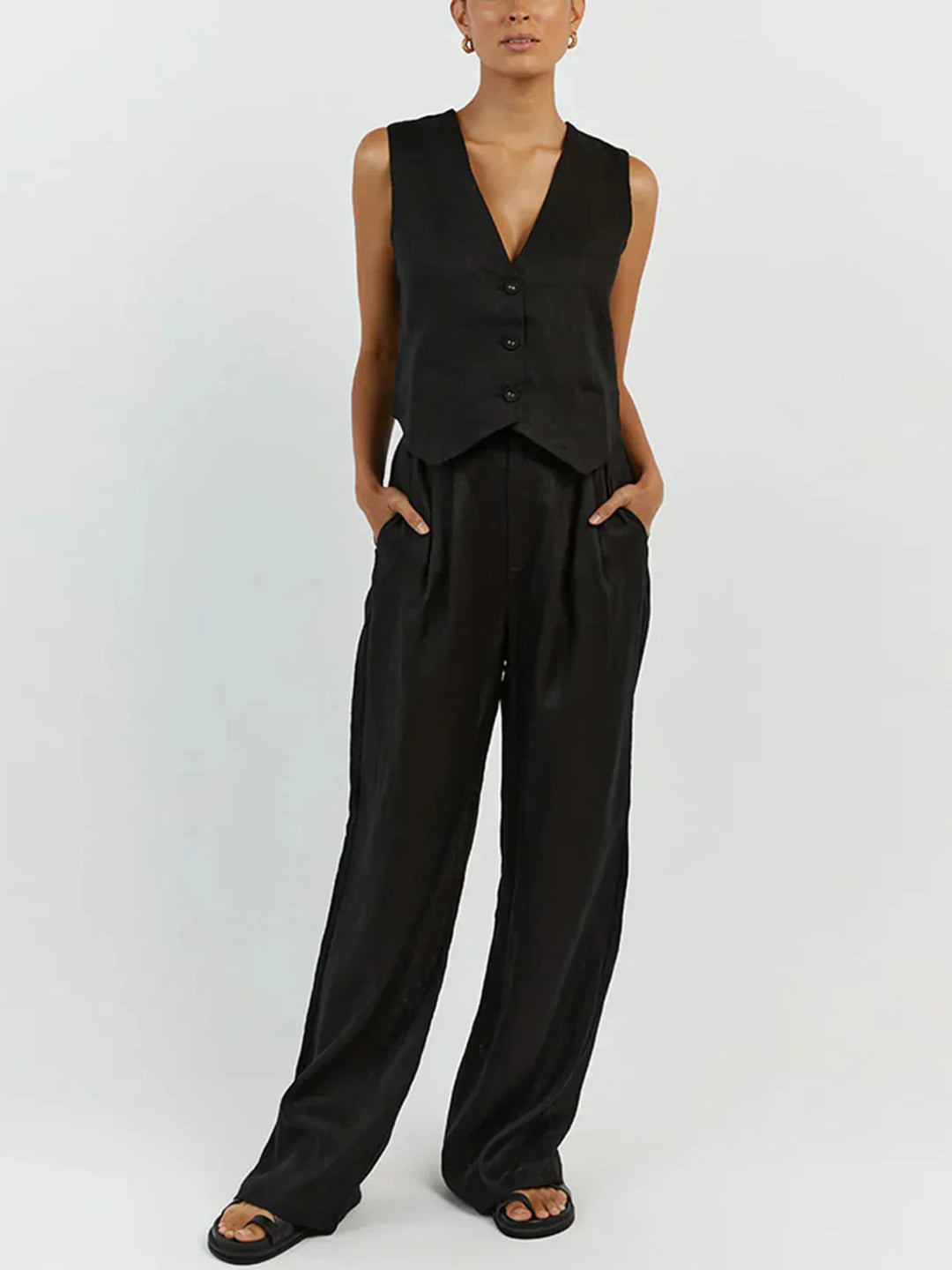 Vanesa - Conjunto Casual de Pantalón de Algodón