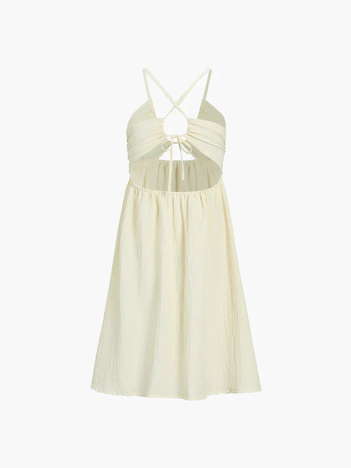 Beatriz - Vestido con Espalda Descubierta, Abertura y Tirantes Cruzados