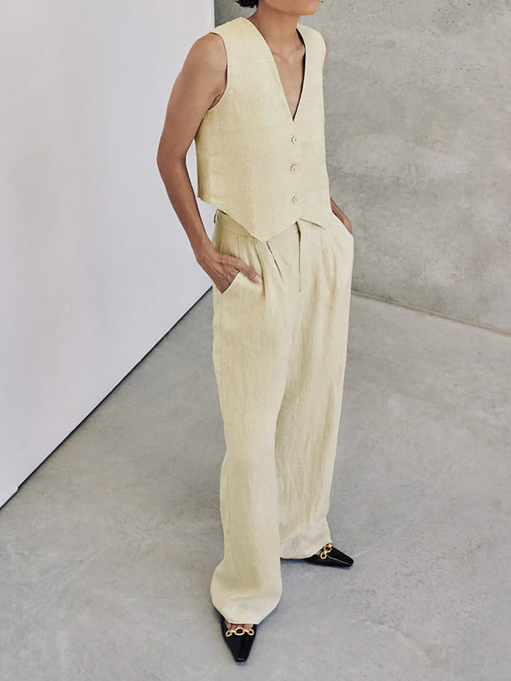 Vanesa - Conjunto Casual de Pantalón de Algodón