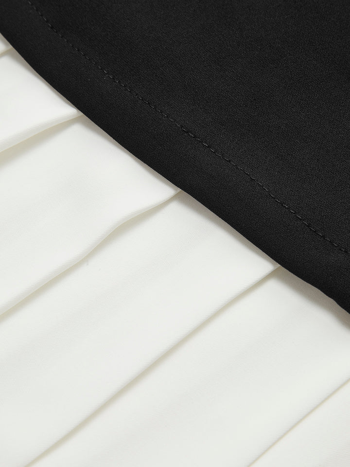 Valentina - Vestido Plisado Bicolor Sin Mangas