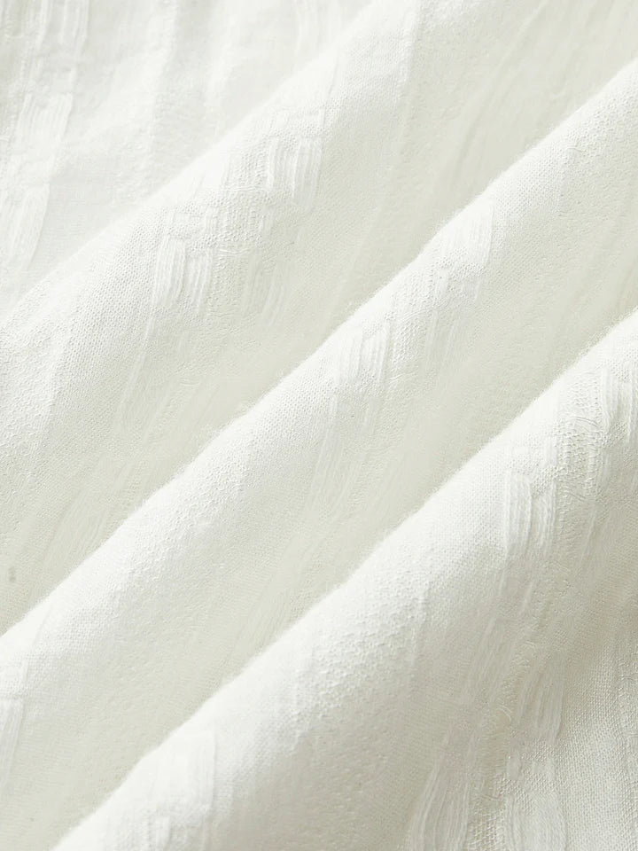 Camila - Vestido de Mezcla de Algodón con Escote Cuadrado