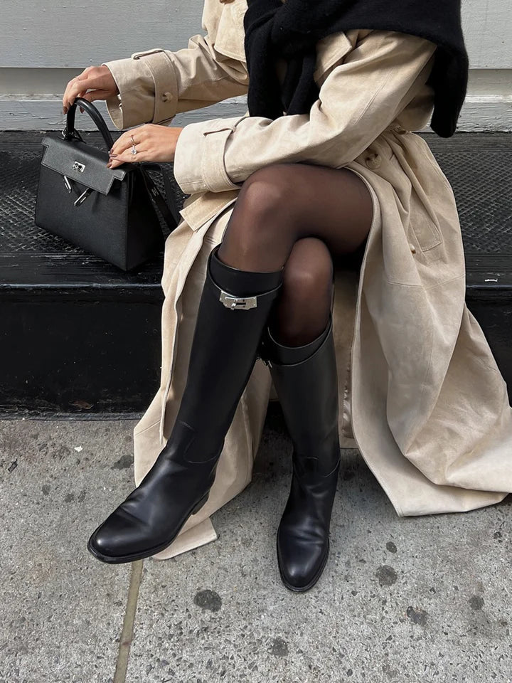 Damiana - Botas altas con hebilla hasta la rodilla