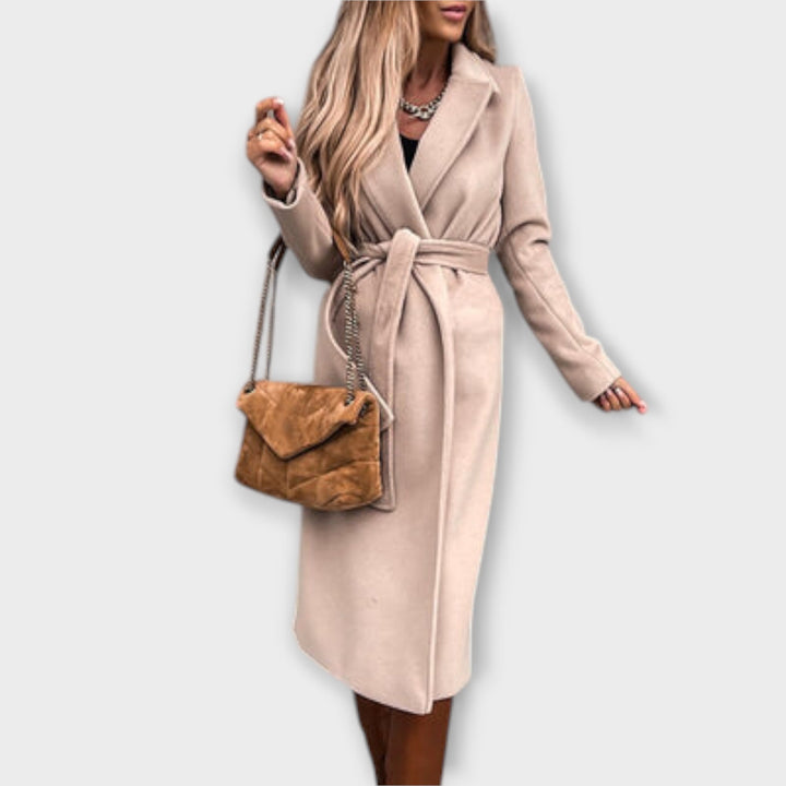 Eliza - Cappotto Lungo Elegante con Fiocchi