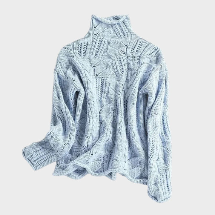 Blanca Rosa – Jersey de cachemira con patrón trenzado